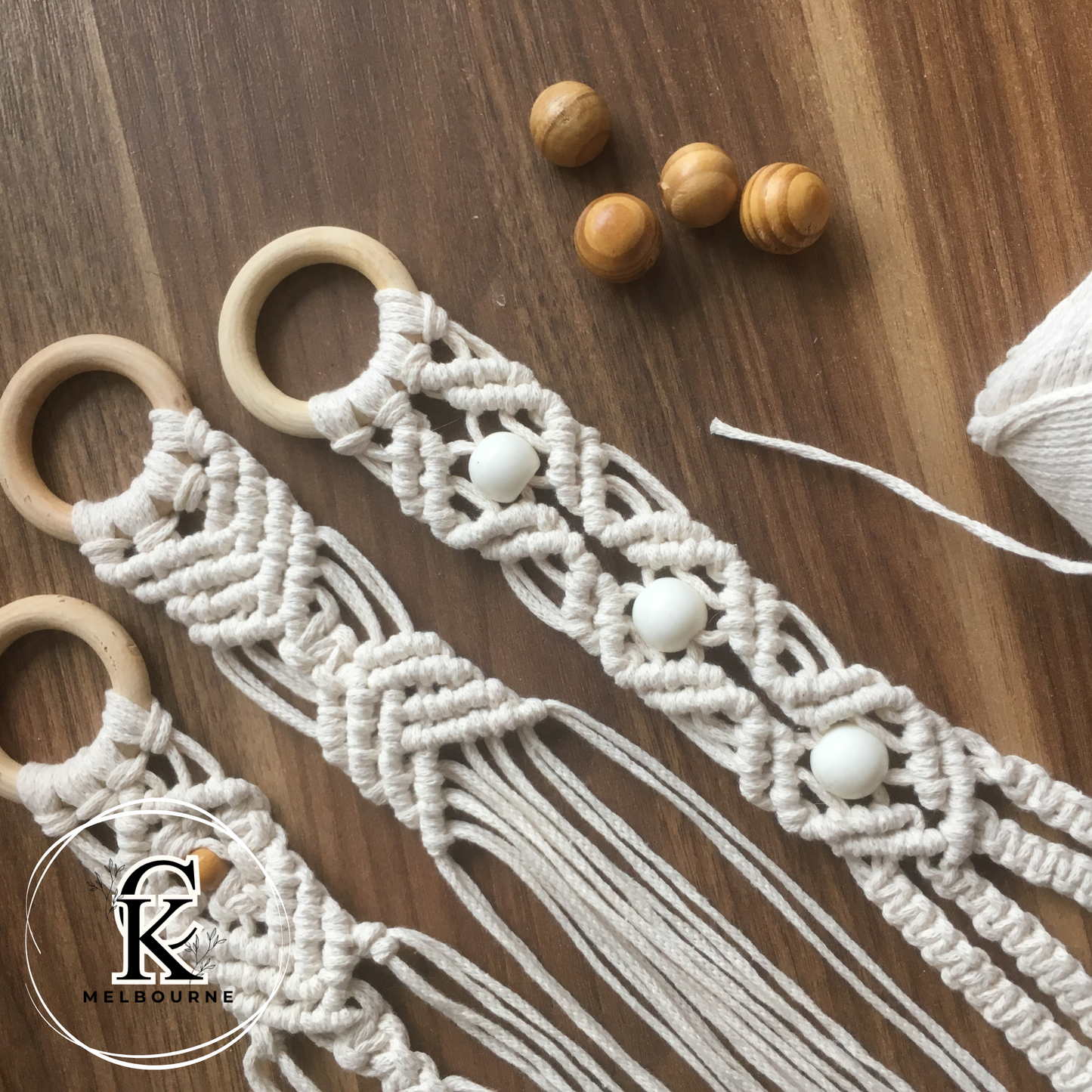 20 PACK Wooden Rings 55mm | Suitable for Macrame Plant hangers - Cottonknotsxx