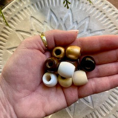 210 Pack | Barrel Wooden Beads | 17mmx16mm | Hole 8mm | MIXED COLOURS - Cottonknotsxx