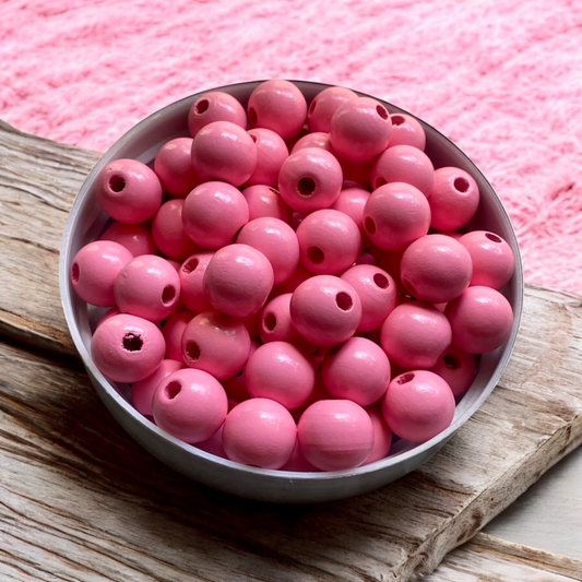 24 Pack | Round Wooden Beads | 16mm | Hole 4mm | MUSK - Cottonknotsxx
