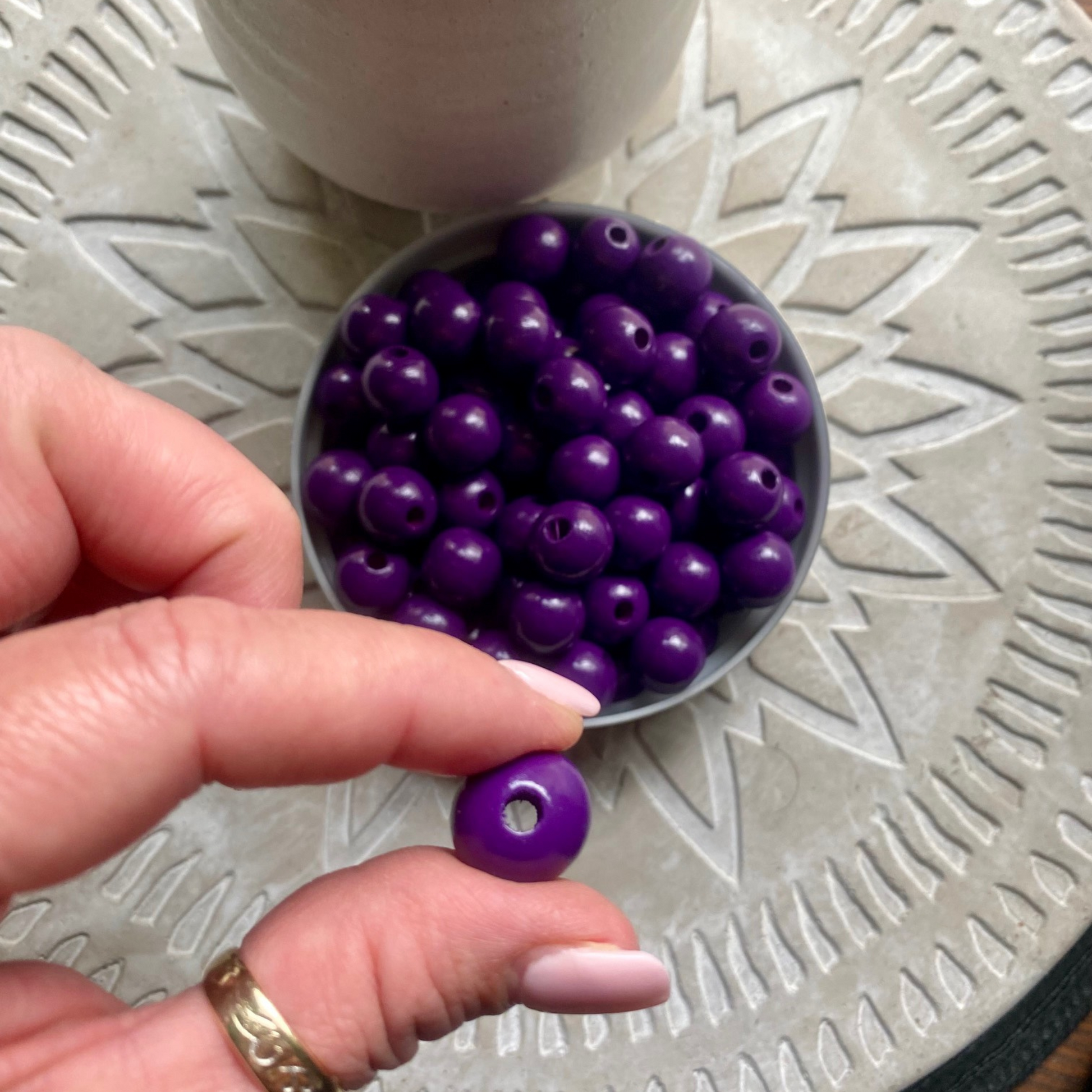 24 Pack | Wooden Round Beads | 16.5 x 15mm | Hole 4mm | Indigo - Cottonknotsxx