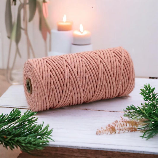 3MM Braided Macrame Cord | BURNT SIENNA | 100% Pure Cotton | 100m - Cottonknotsxx