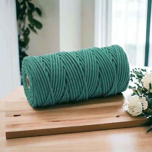 3MM Braided Macrame Cord | JADE | 100% Pure Cotton | 100m - Cottonknotsxx