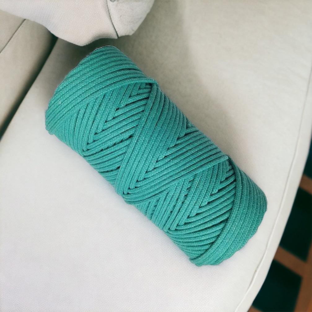 3MM Braided Macrame Cord | SEAFOAM | 100% Pure Cotton | 100m - Cottonknotsxx
