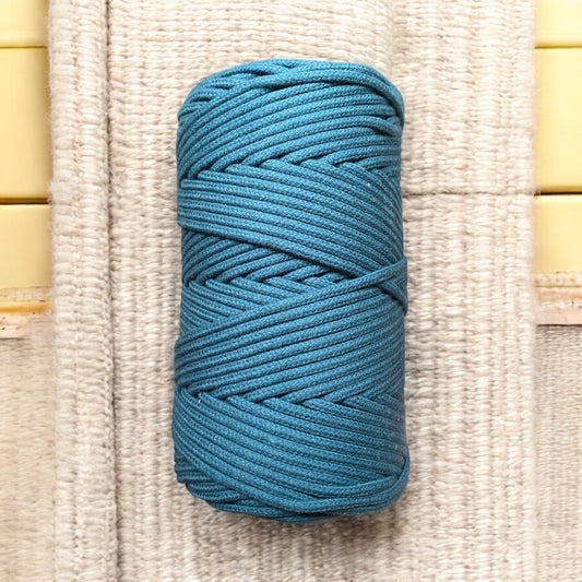 3MM LUXE Premium Braided Cord | DENIM BLUE | 100% Pure Cotton | 100m - Cottonknotsxx