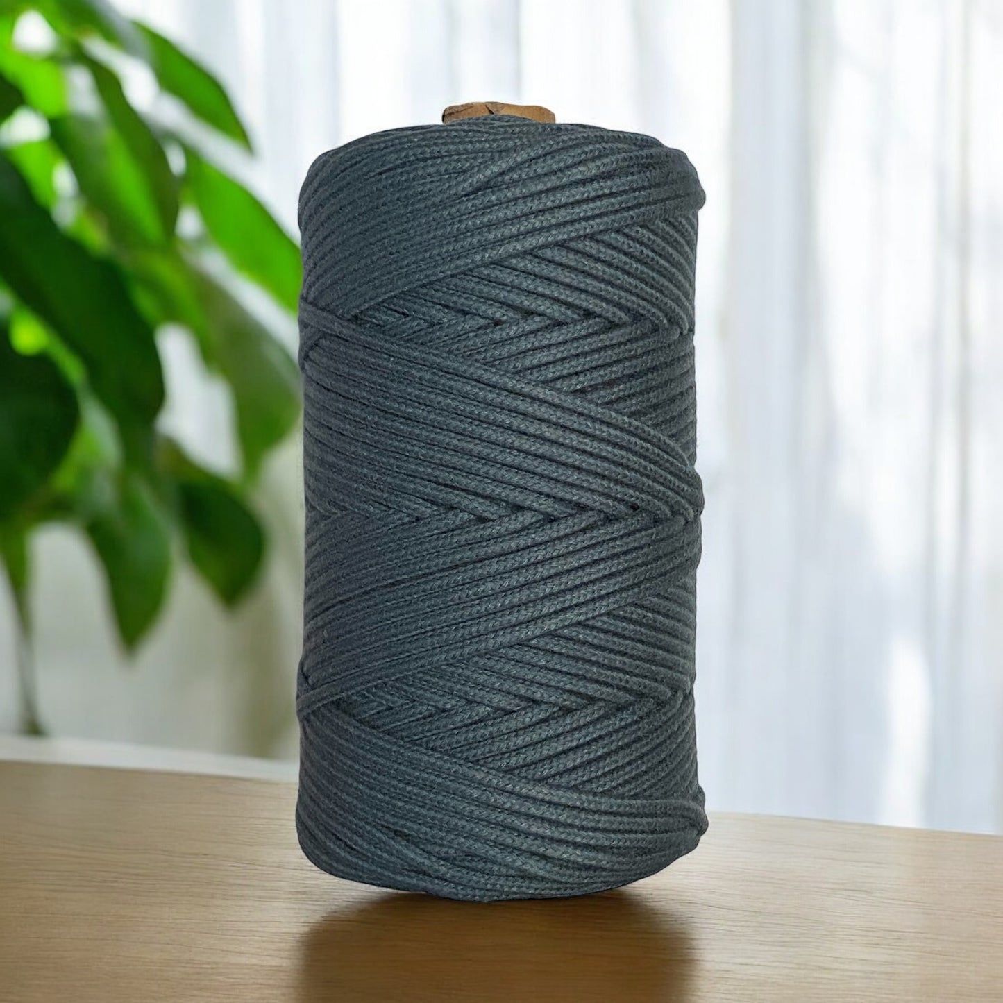 3MM LUXE Premium Braided Cord | STEEL BLUE GREY | 100% Pure Cotton | 100m - Cottonknotsxx