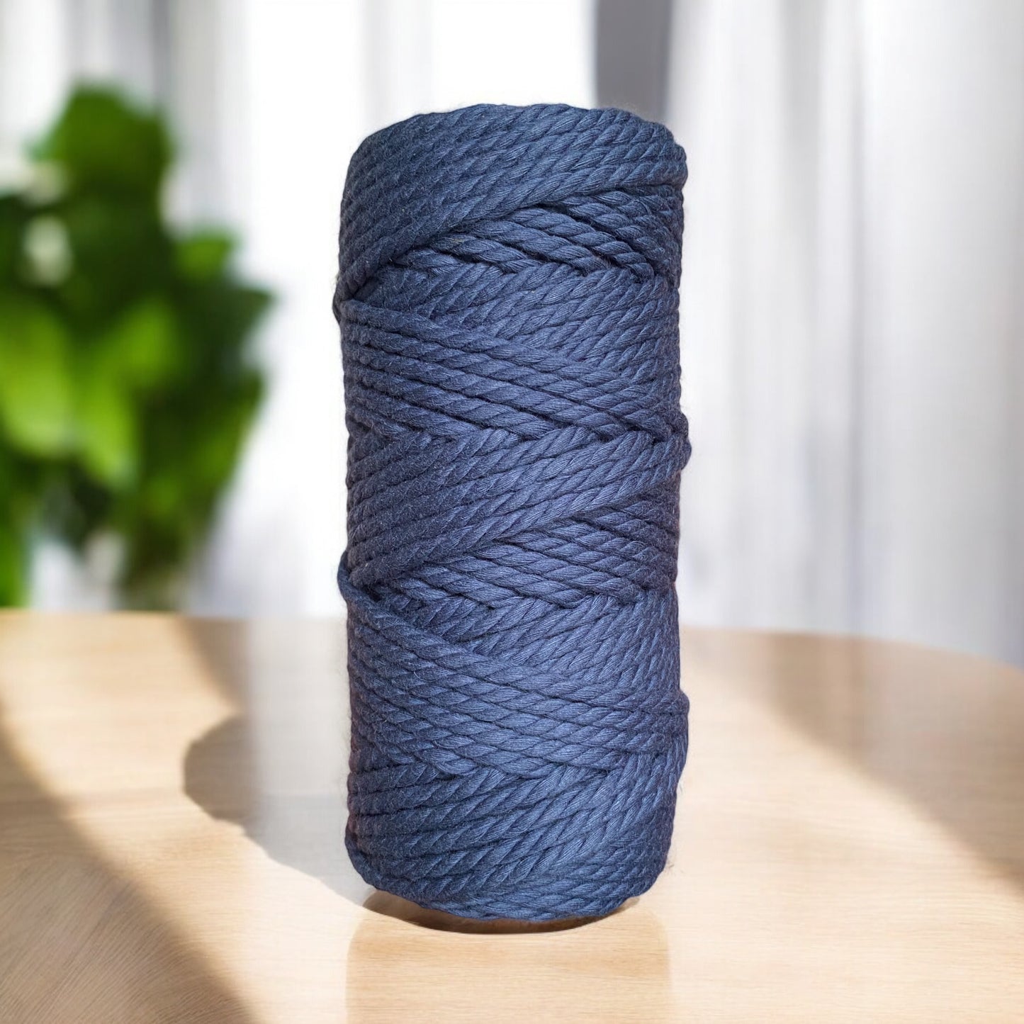 4mm 3ply Luxe Premium Macrame Cord | BLUE JEANS | 100% Cotton | 55m - Cottonknotsxx