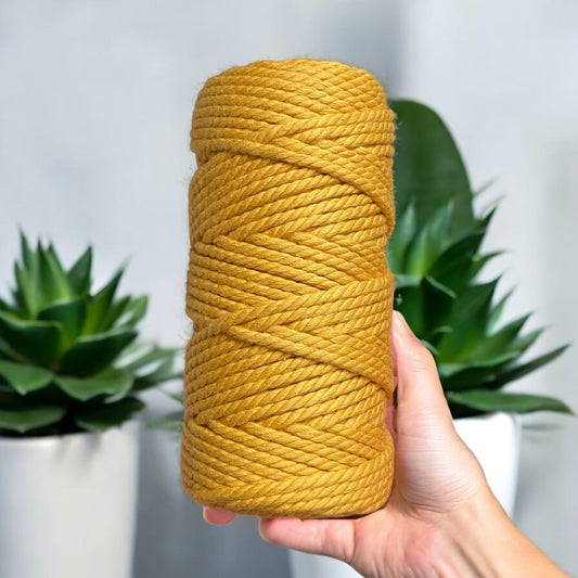 4mm 3ply Luxe Premium Macrame Cord | BUTTERSCOTCH | 100% Cotton | 55m - Cottonknotsxx
