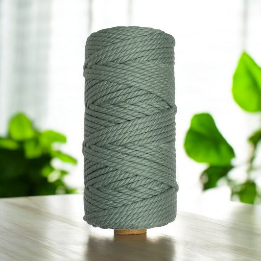 4mm 3ply Luxe Premium Macrame Cord | CADET BLUE | 100% Cotton | 55m - Cottonknotsxx