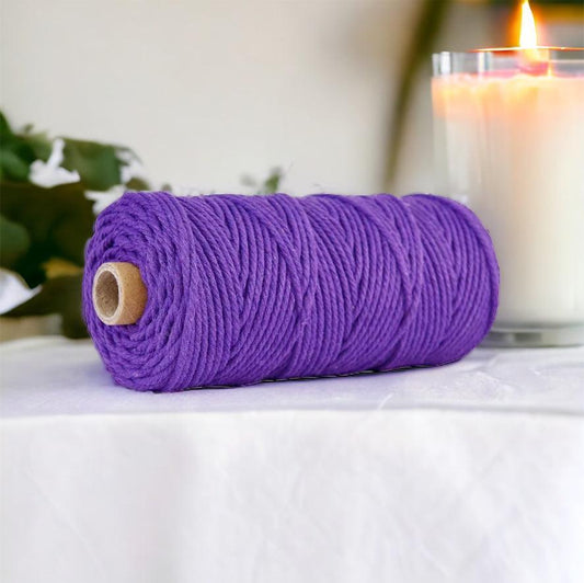 4MM 3Ply Macrame Cord | VIOLET | 100% Cotton | 100m - Cottonknotsxx