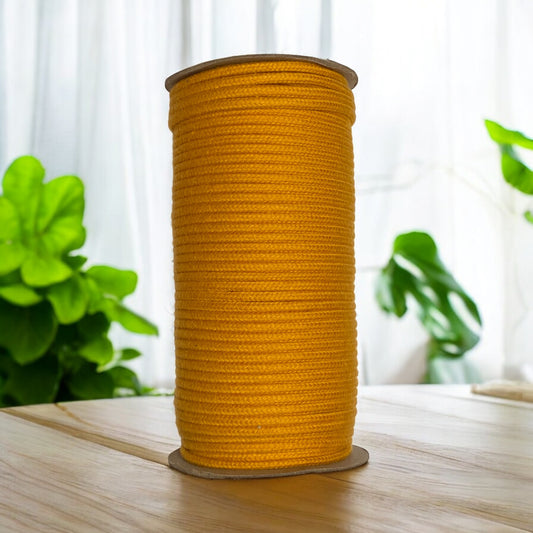 4MM LUXE Premium Braided Cord | AMBER | 100% Pure Cotton | 55m - Cottonknotsxx