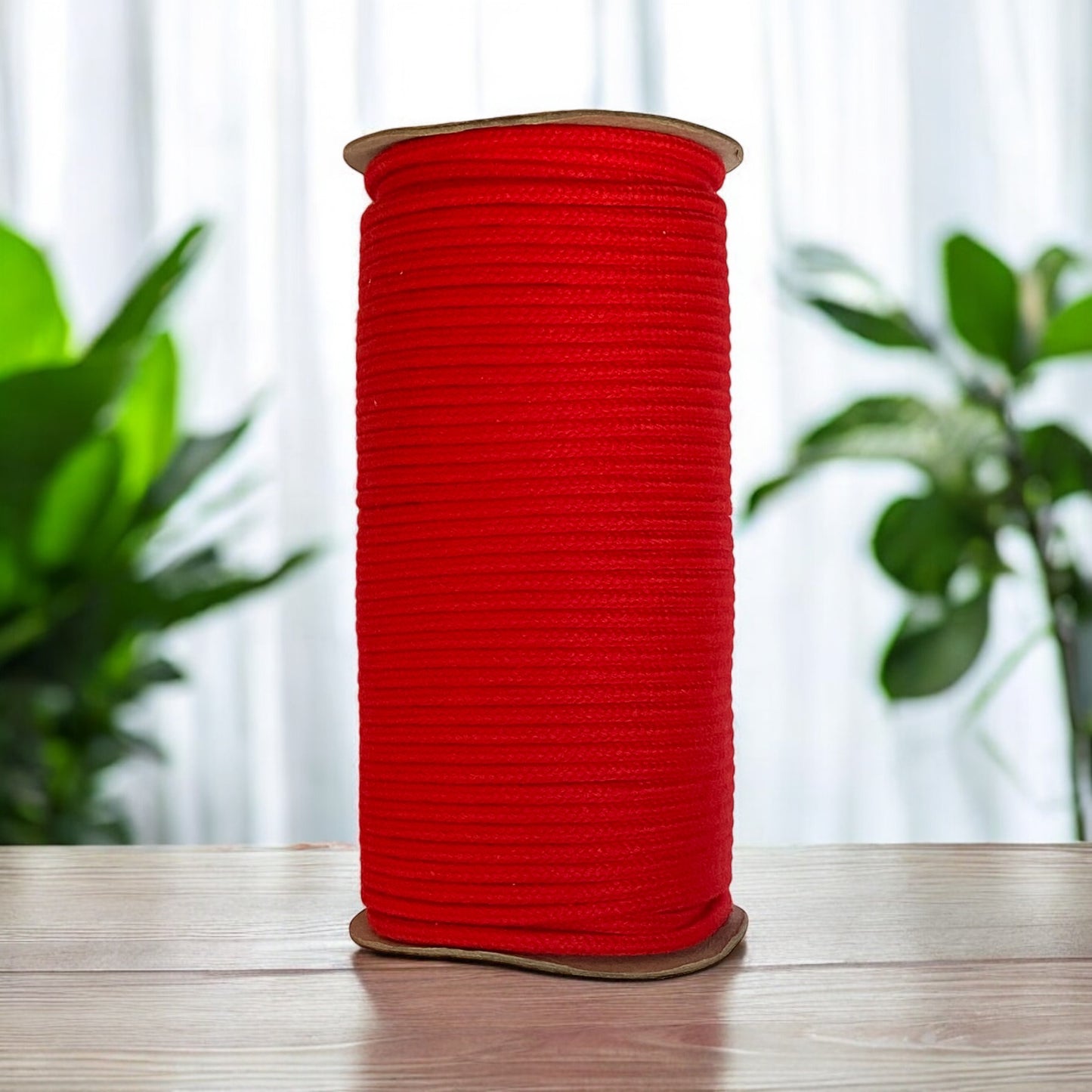 4MM LUXE Premium Braided Cord | SPANISH RED | 100% Pure Cotton | 55m - Cottonknotsxx