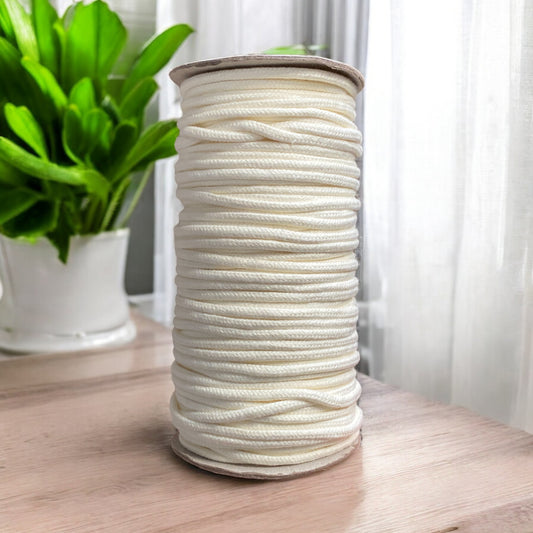 4MM LUXE Premium Braided Cord | VANILLA ICE CREAM | 100% Pure Cotton | 55m - Cottonknotsxx