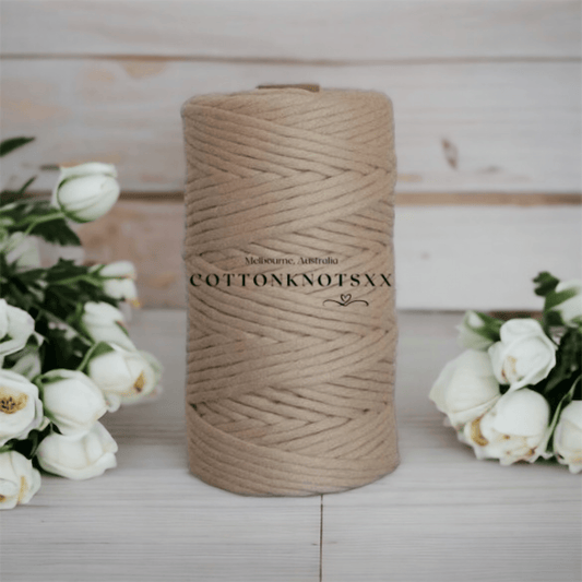 4MM Luxe String | MOCHA | 100% Premium Cotton | 100m - Cottonknotsxx