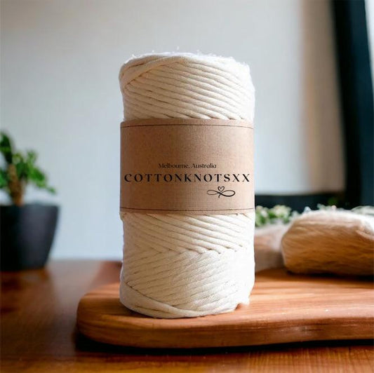 4MM Luxe String | NATURAL | 100% Premium Cotton | 100m - Cottonknotsxx