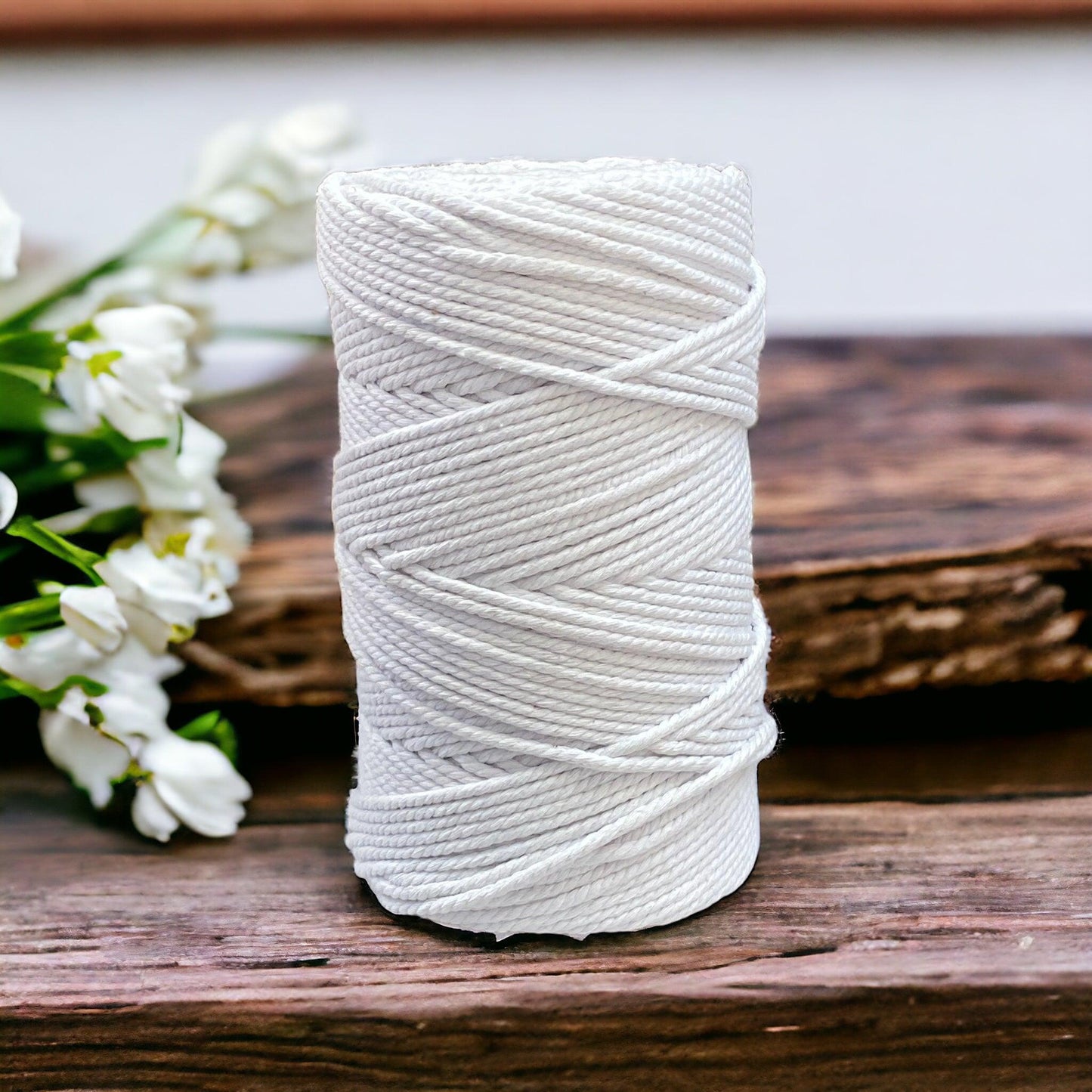 bulk 4mm white macrame cord 200m roll