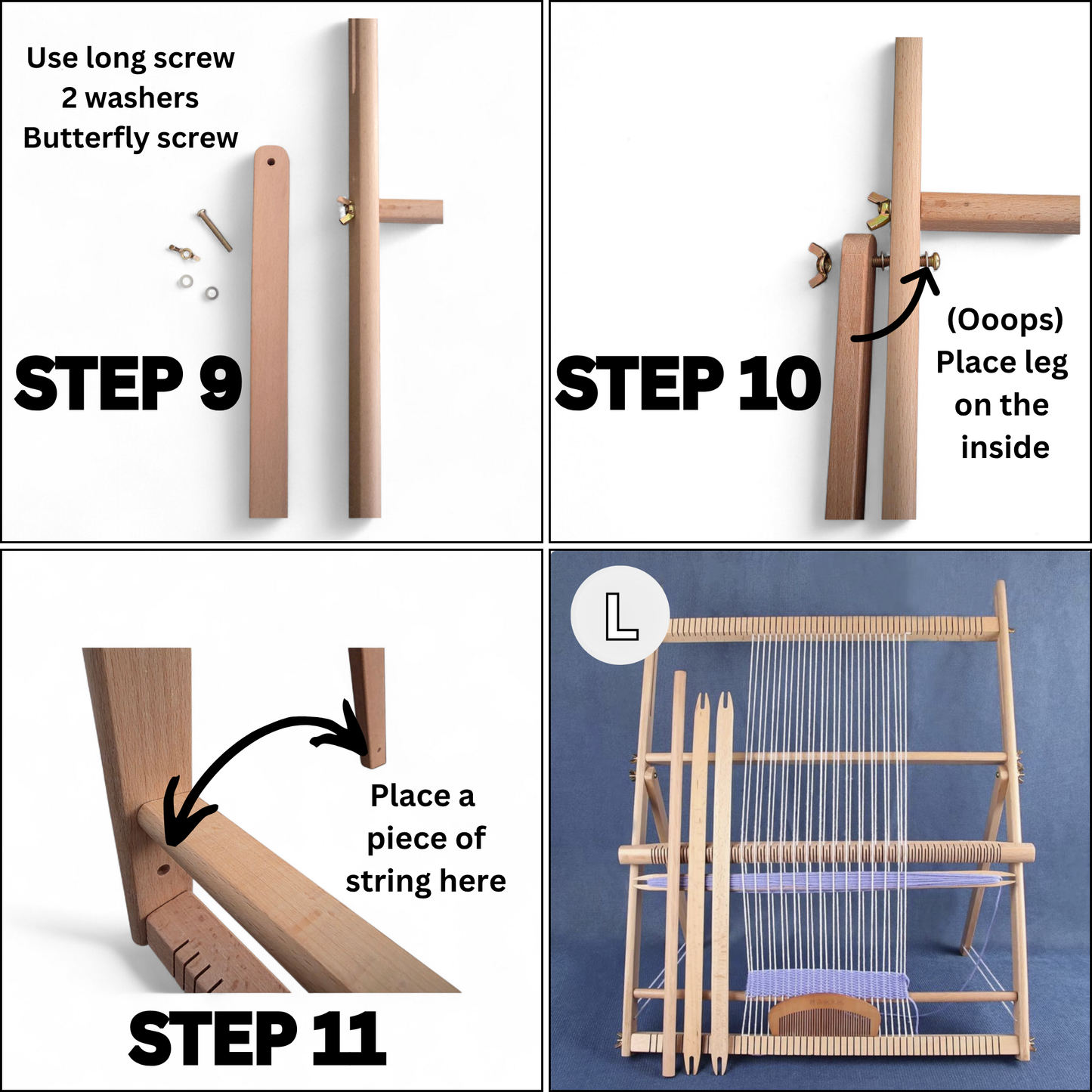 Large Weaving Loom Kit with Stand | 60cm x 47cm | Bonus Bamboo Comb