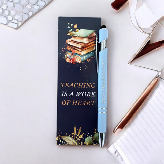 "Best Teacher Ever" Bookmark & Pen Gift Set - Cottonknotsxx