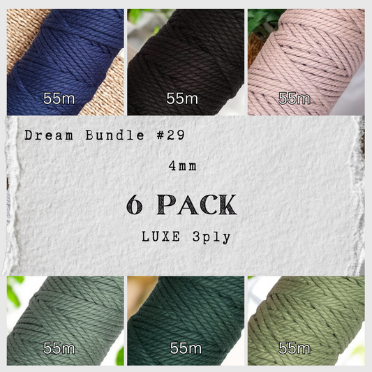 DREAM BUNDLE #29 | 4mm 3ply Luxe Premium Macrame Cord | 6 ROLLS | 100% Cotton - Cottonknotsxx