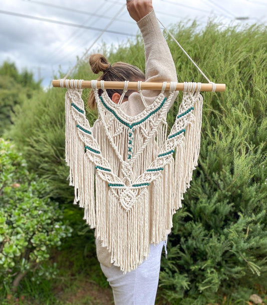 Handmade Macrame Wall Hanging // Jade // 60cm x 70cm // Free Delivery Australia Wide - Cottonknotsxx