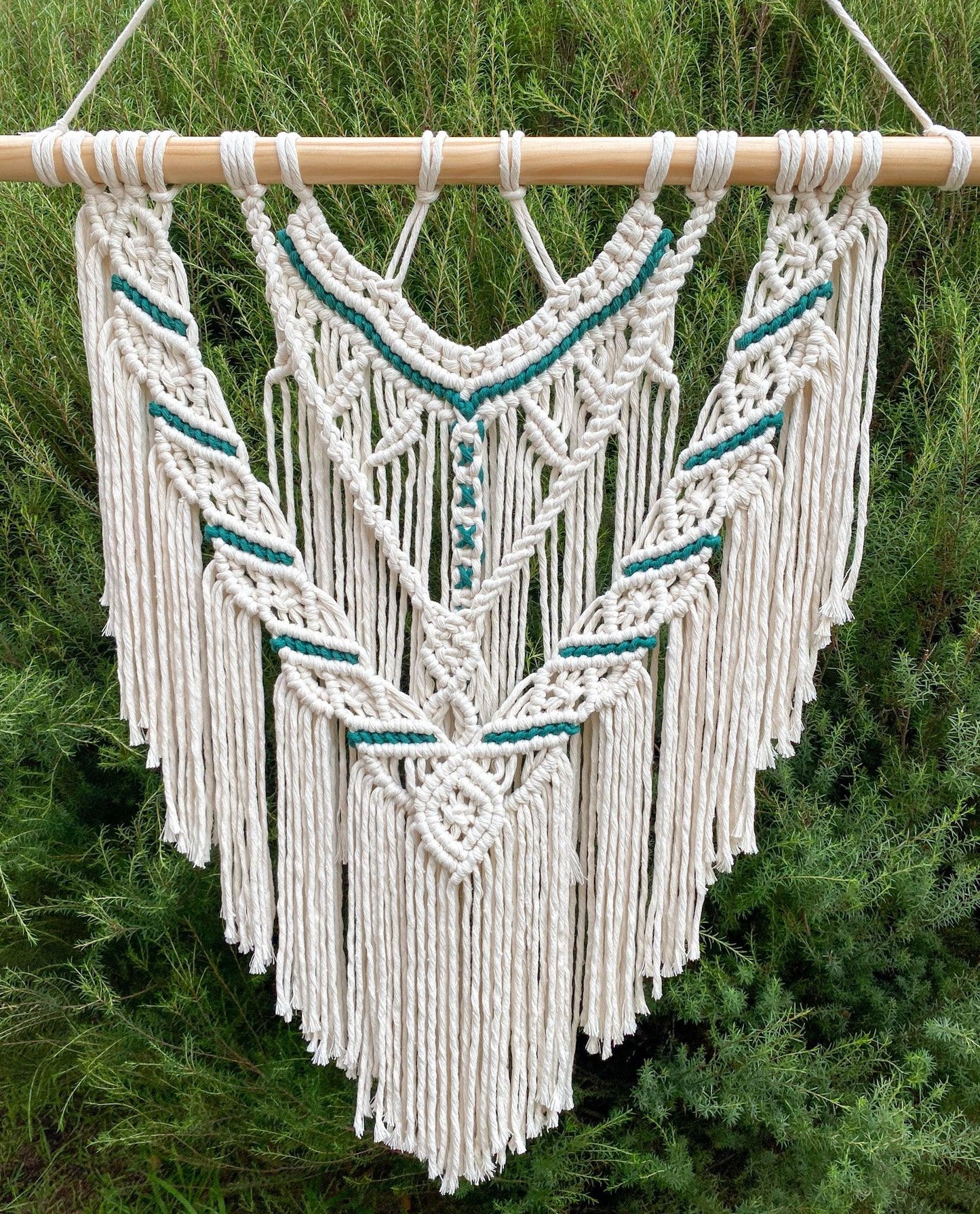Handmade Macrame Wall Hanging // Jade // 60cm x 70cm // Free Delivery Australia Wide - Cottonknotsxx