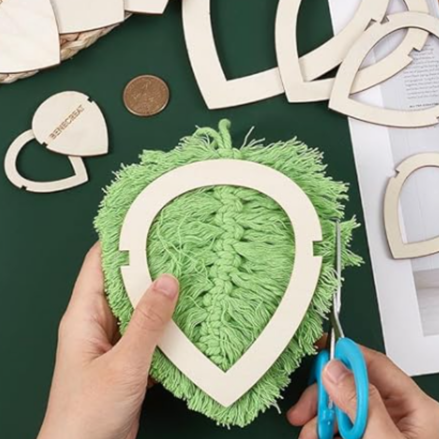 PACK OF 6 macrame feather/leaf templates | Fringe cutting tool - Cottonknotsxx