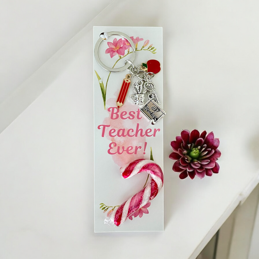 Sweetest Teacher Gift β Bookmark, Keyring & Holiday Cheer - Cottonknotsxx