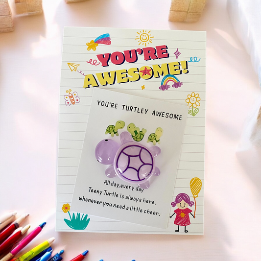 Teeny Turtle Cheer Squad β Youβre Awesome Gift Set - Cottonknotsxx