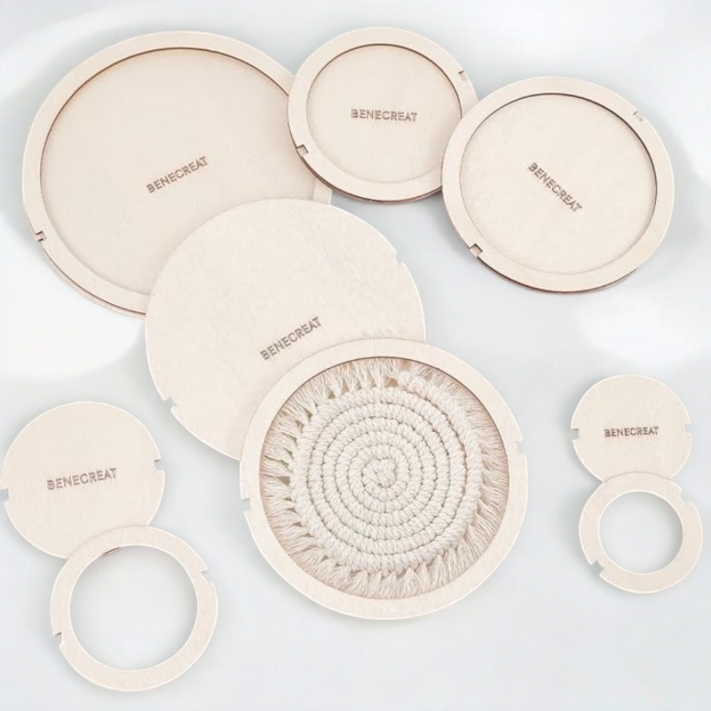 PACK OF 6 macrame coaster cutting templates | Fringe cutting tool