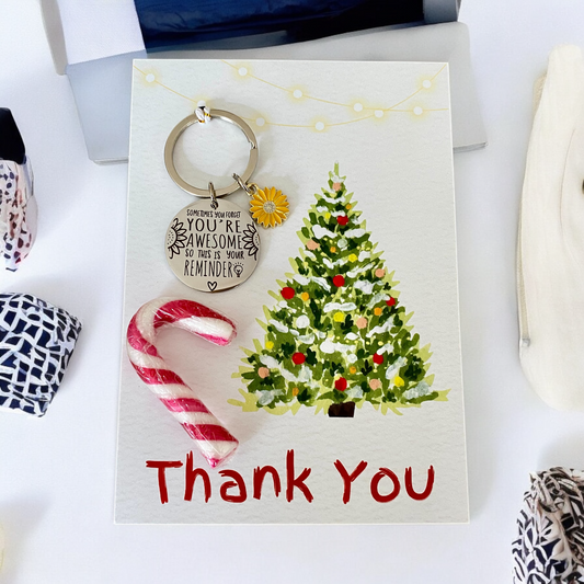 "You're Awesome" Reminder Gift Set β Card, Charm Keyring & Candy Cane - Cottonknotsxx
