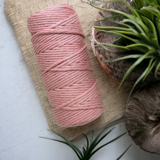 3MM 1ply Macrame String | FLESH PINK | 100% Recycled Cotton | 100m - Cottonknotsxx