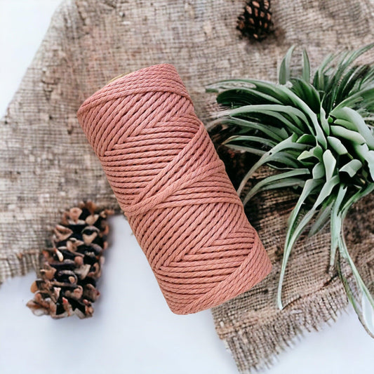 3MM 3ply Macrame Cord | BURNT SIENNA | 100% Cotton | 100m - Cottonknotsxx