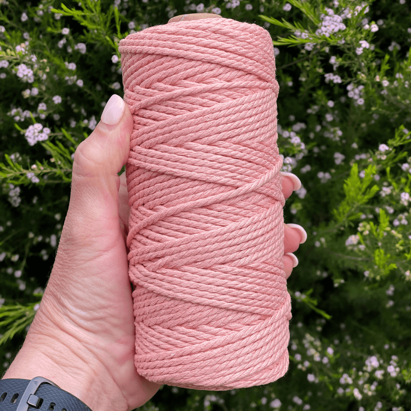 3MM 3Ply Macrame Cord | FLESH PINK | 100% Recycled Cotton | 100m - Cottonknotsxx