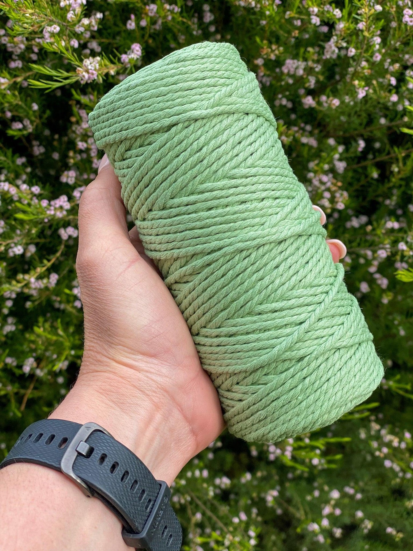 3MM 3ply Macrame Cord | GREEN APPLE | 100% Recycled Cotton | 100m - Cottonknotsxx