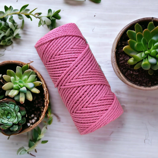 3MM 3Ply Macrame Cord | MUSK | 100% Cotton | 100m - Cottonknotsxx