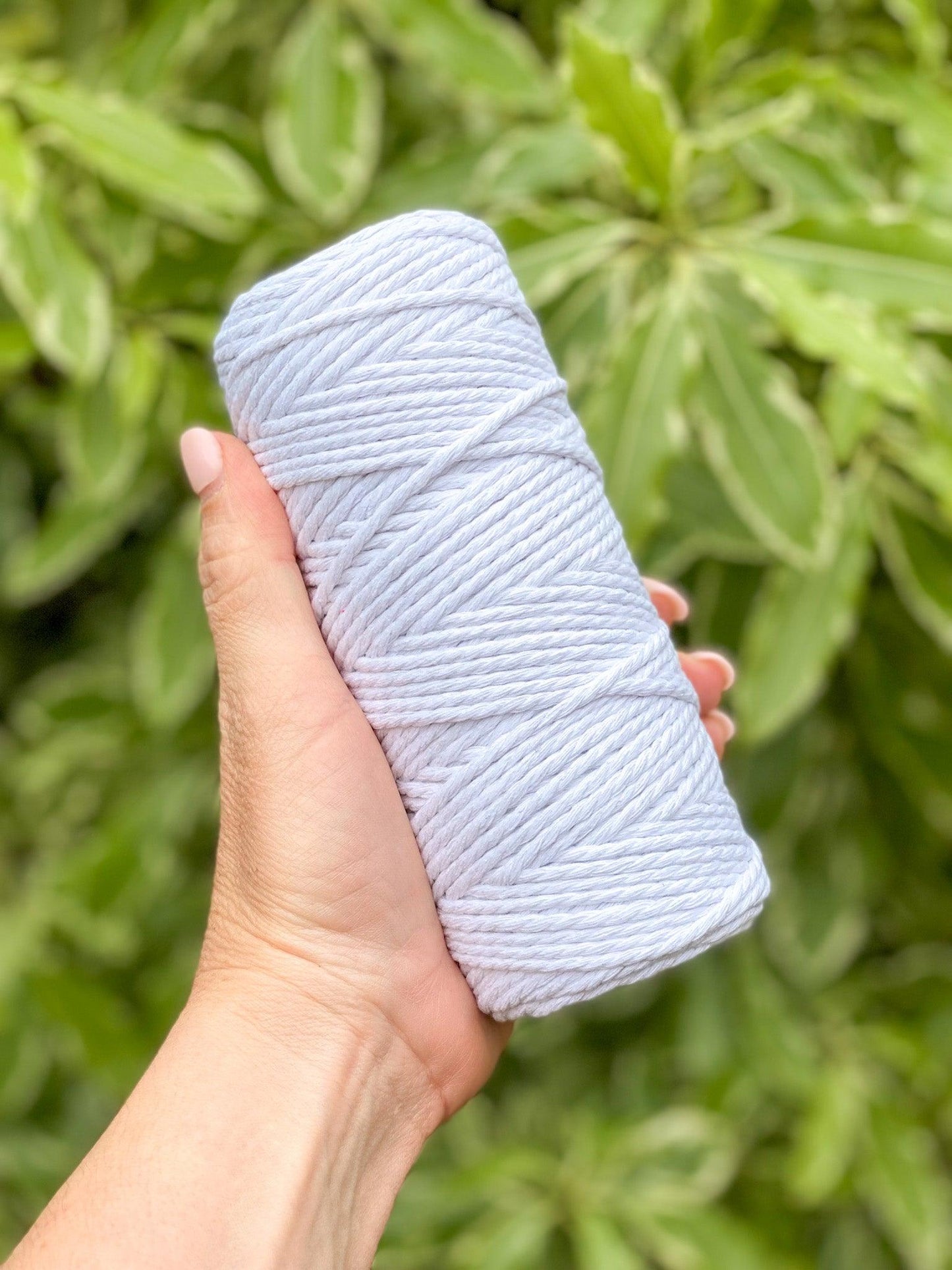 3MM 3ply Macrame Cord | WHITE | 100% Recycled Cotton | 100m - Cottonknotsxx