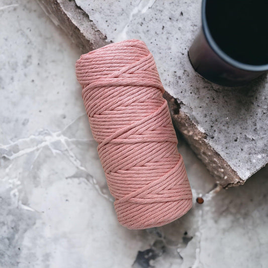 4MM 1ply Macrame String | FLESH PINK | 100% Recycled Cotton | 100m - Cottonknotsxx