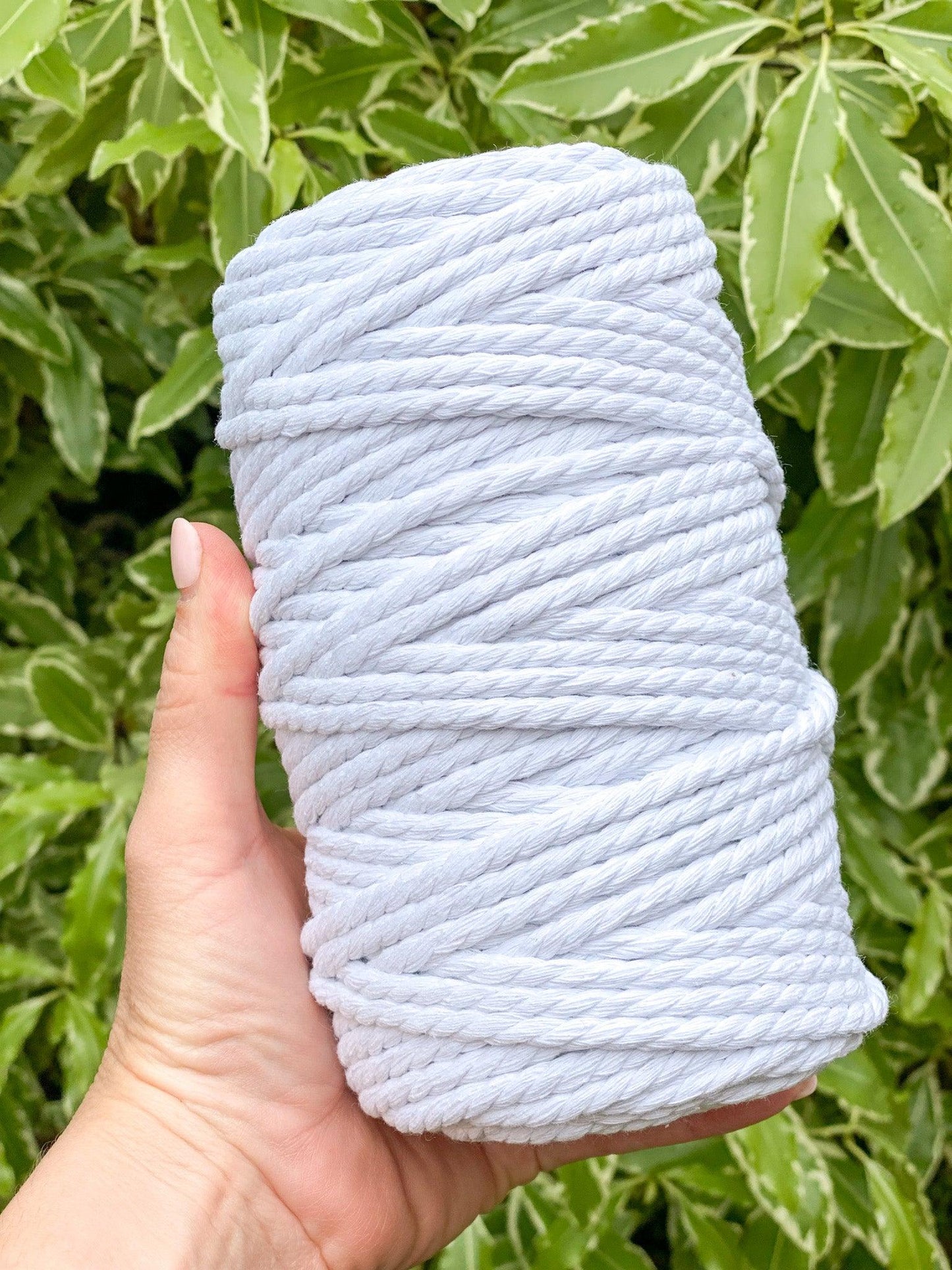 5MM 3Ply Recycled Macrame Cord | WHITE | 100m - Cottonknotsxx