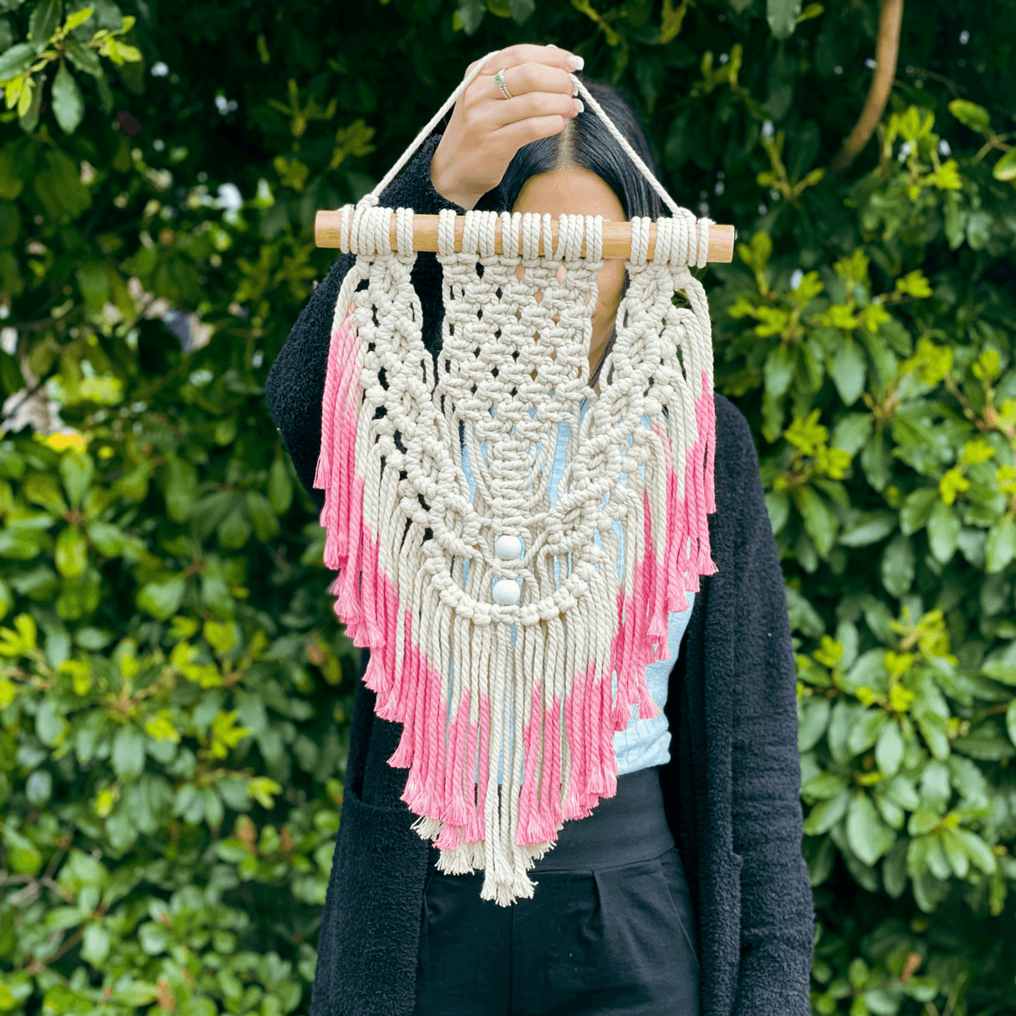 Handmade Macrame Wall Hanging // Celine // Petal Pink // 30cm x 50cm - Cottonknotsxx