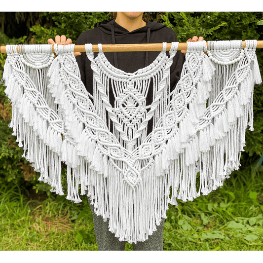 Handmade Macrame Wall Hanging // Jasmine // 90cm x 70cm - Cottonknotsxx