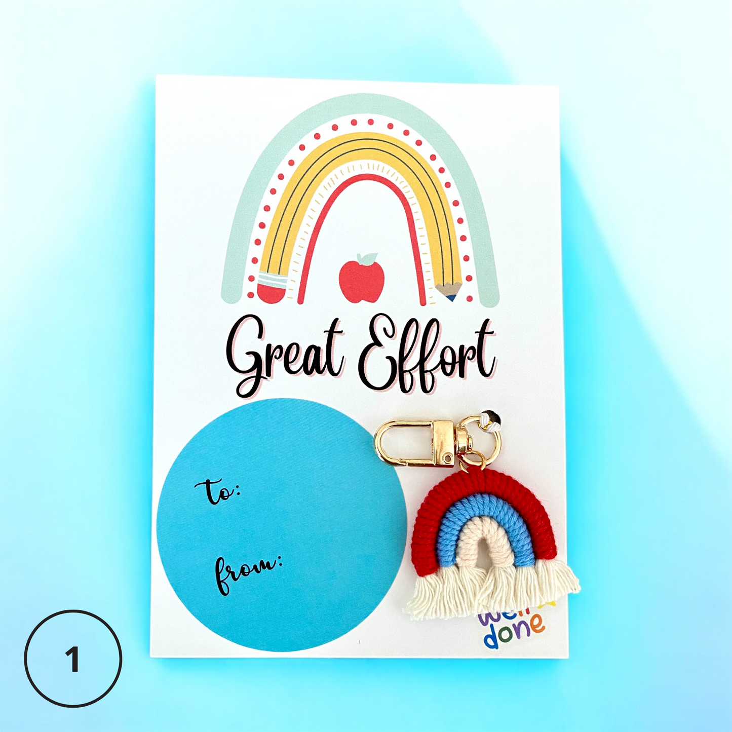 STUDENT | Great Effort Card | Rainbow Keyring Set