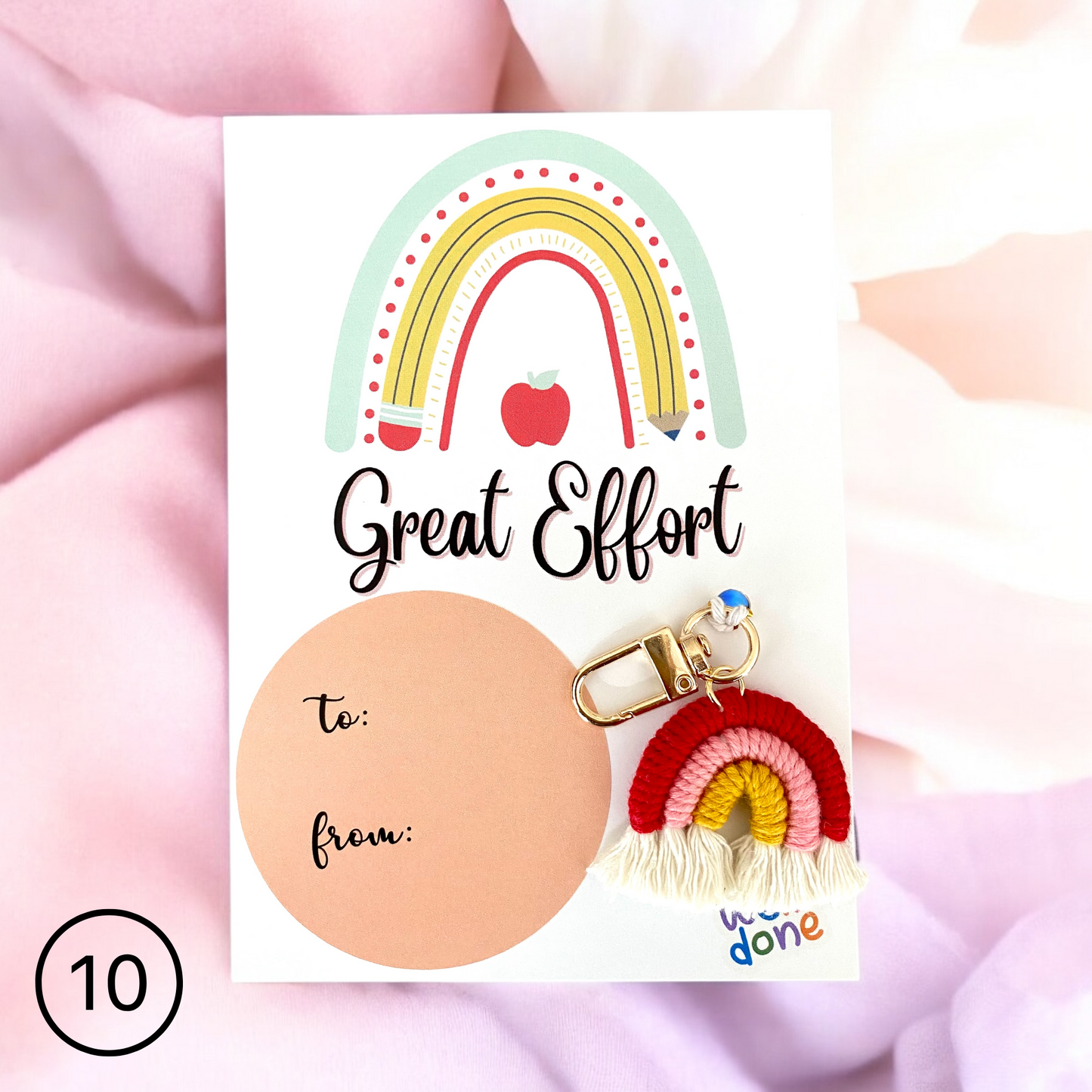 STUDENT | Great Effort Card | Rainbow Keyring Set