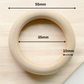 20 PACK Wooden Rings 55mm | Suitable for Macrame Plant hangers - Cottonknotsxx
