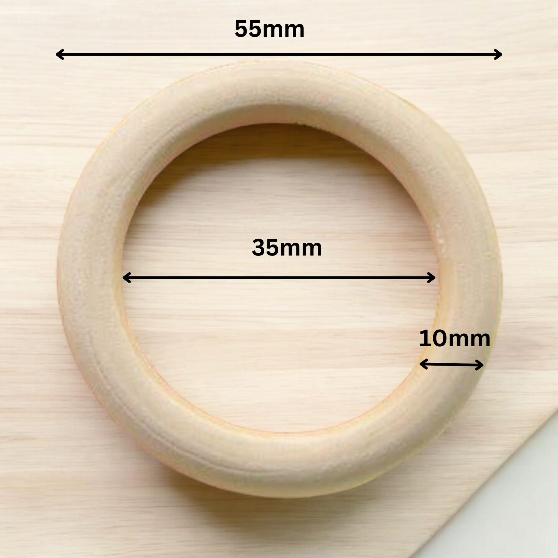 20 PACK Wooden Rings 55mm | Suitable for Macrame Plant hangers - Cottonknotsxx