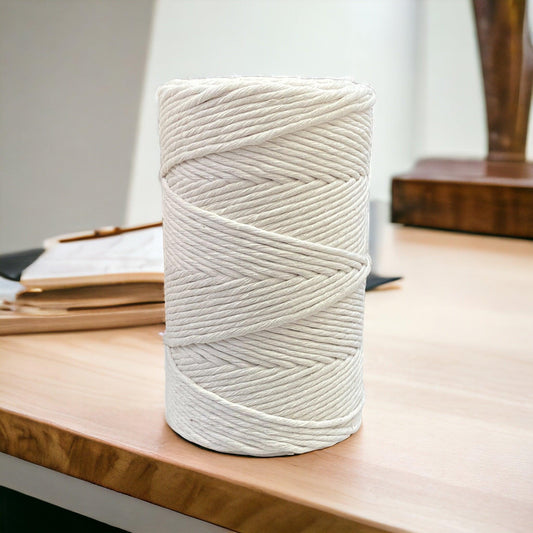 4mm Single String | 200m | NATURAL | 100% Cotton - Cottonknotsxx