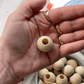 24 PACK Large Natural Round Wooden Beads | 24mm | 9~11mm hole - Cottonknotsxx