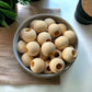 24 PACK Large Natural Round Wooden Beads | 24mm | 9~11mm hole - Cottonknotsxx