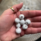 24 Pack | Round Wooden Beads | 16mm | Hole 4mm | White - Cottonknotsxx