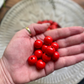 24 Pack | Wooden Round Beads | 16mm | Hole 4mm | Scarlet - Cottonknotsxx