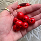 24 Pack | Wooden Round Beads | 18 x 17mm | Hole 5.5mm | Firebrick - Cottonknotsxx