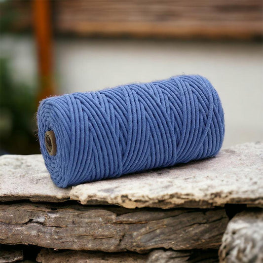 4MM POWDER BLUE Braided Cord | 100% Cotton - Cottonknotsxx